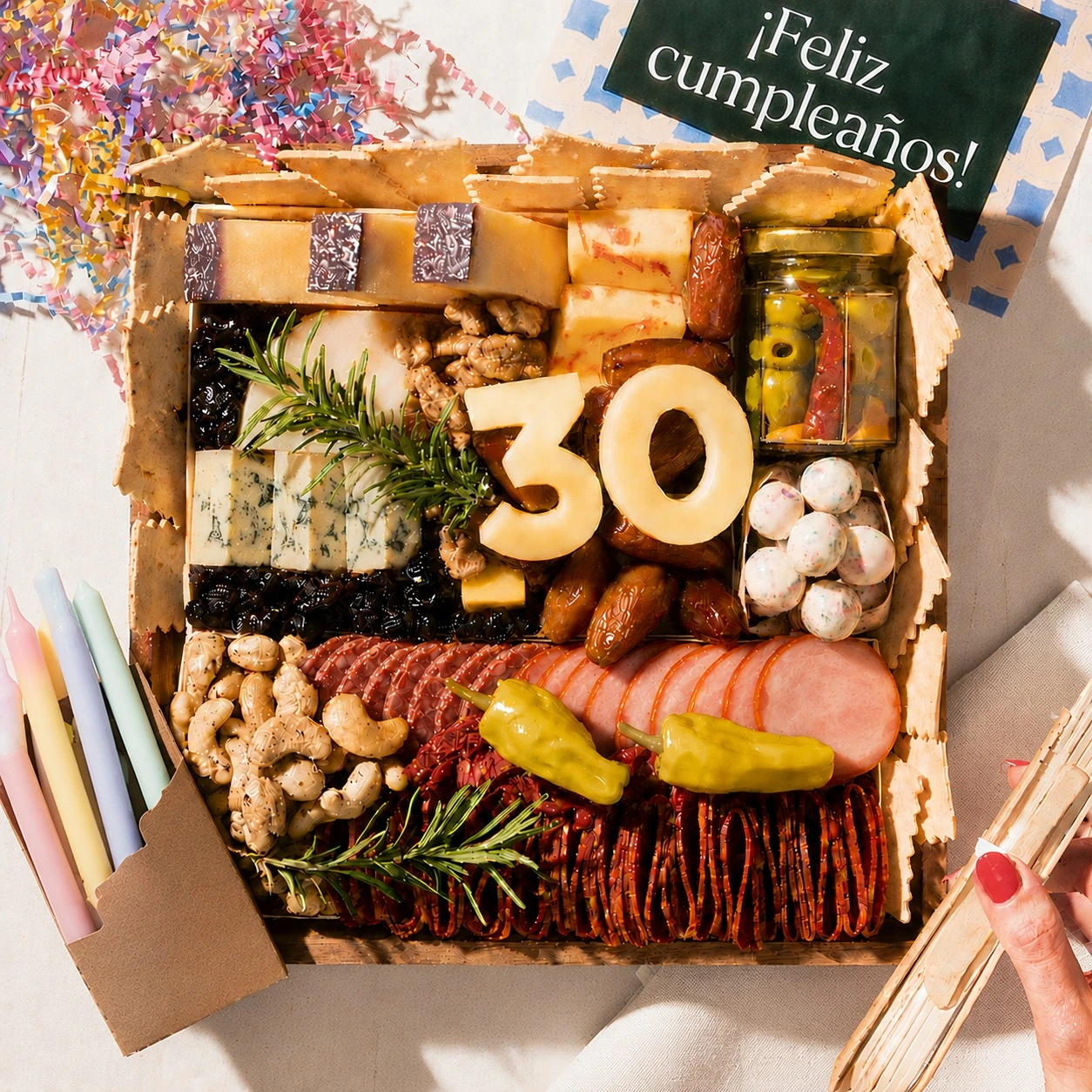 Tabla de Quesos y Embutidos «Cumpleaños»