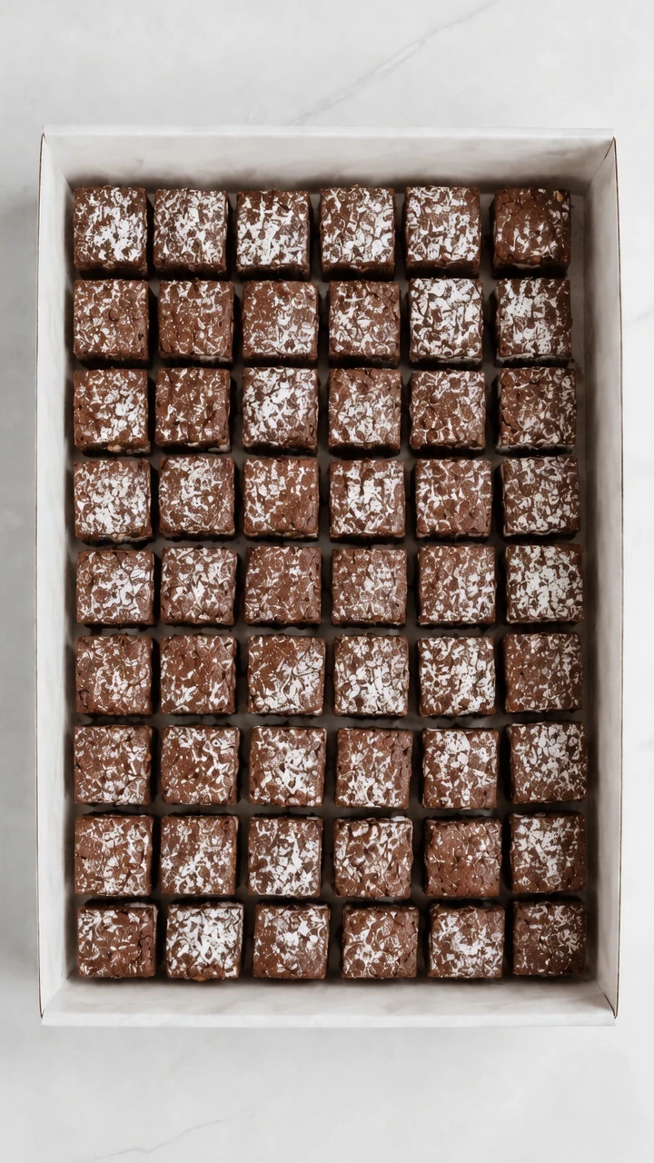 Bocaditos de brownie con nueces y chocolate