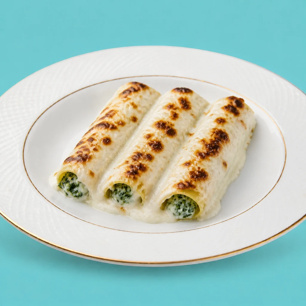 Canelones de espinacas y ricotta