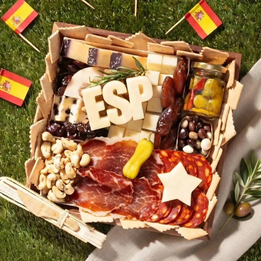 Tabla de quesos y embutidos ibéricos — caja regalo gourmet