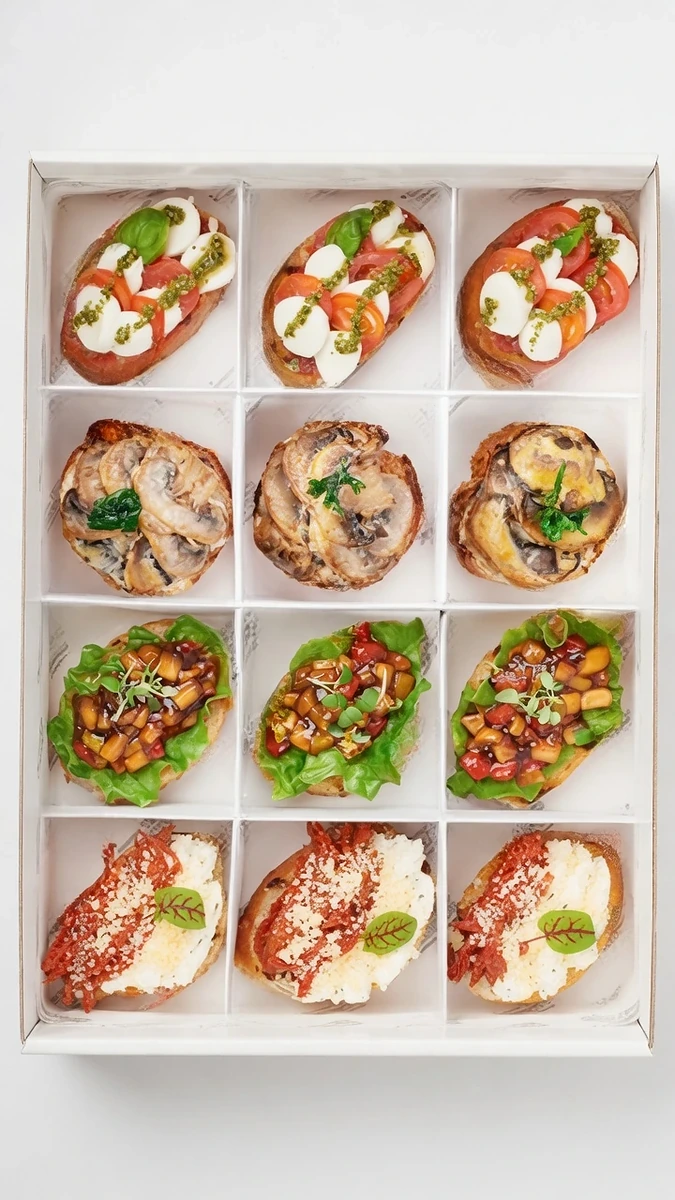 Surtido de bruschettas de verduras