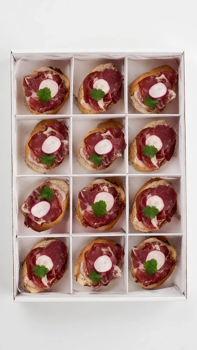 Bruschetta de caña de lomo y queso crema