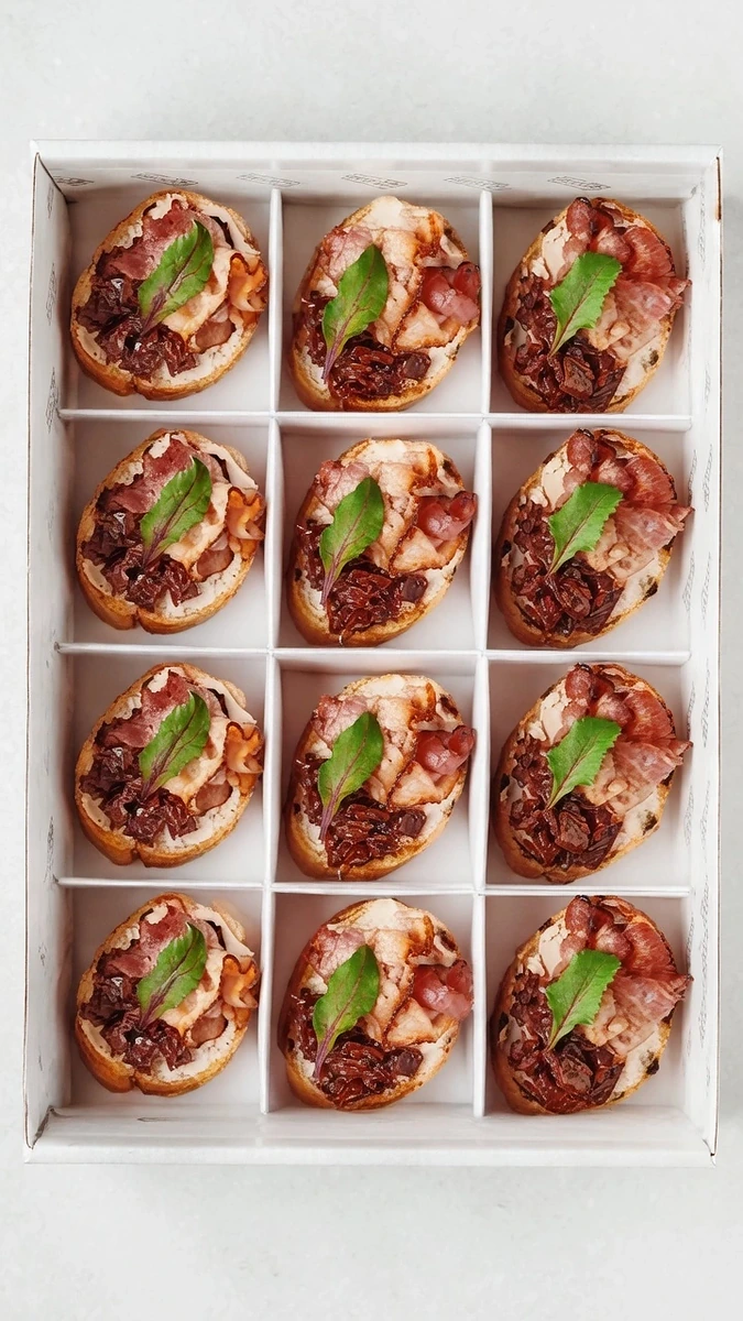 Bruschetta de bacon y tomate seco