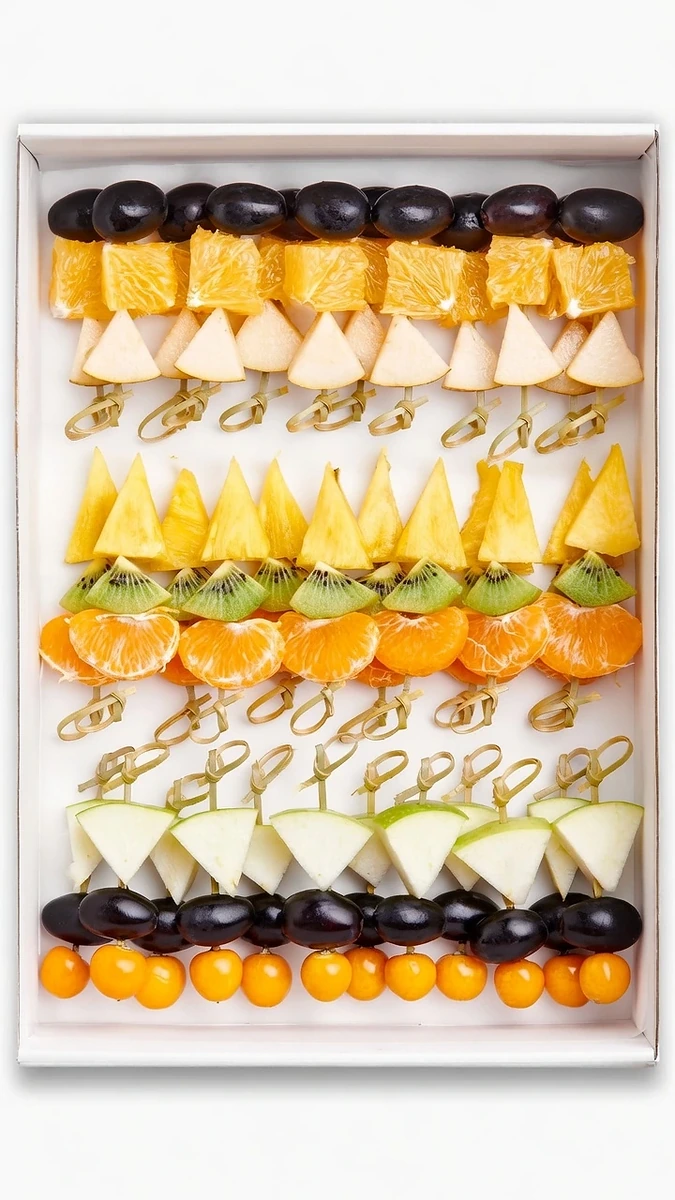Brochetas de fruta fresca