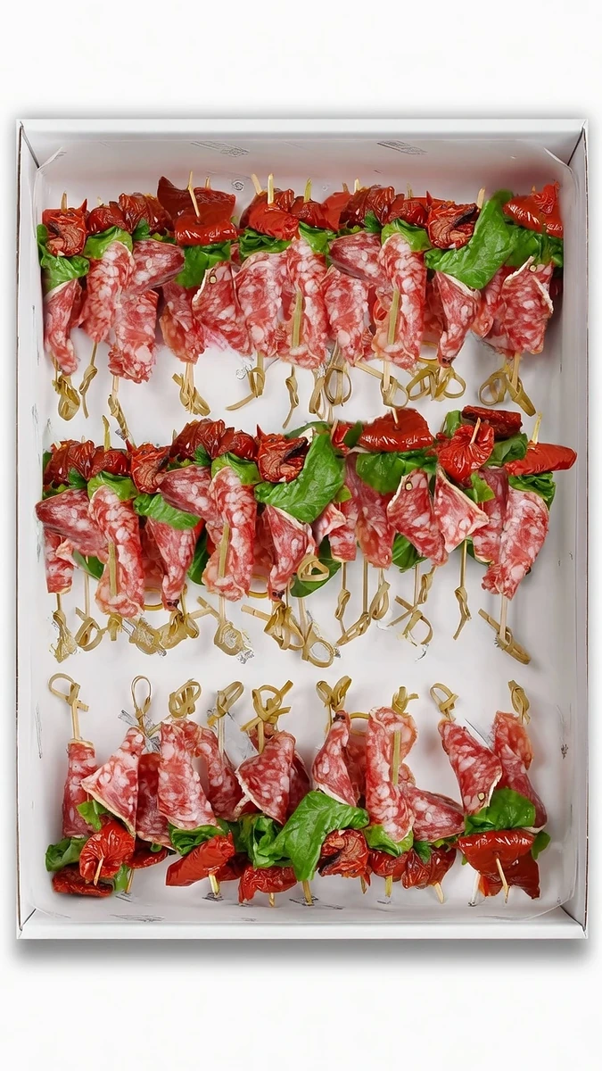 Canapés de fuet y tomate seco