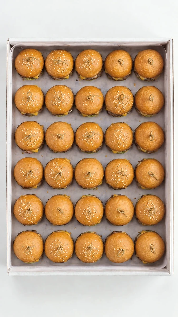 Surtido de mini hamburguesas — pollo y vacuno