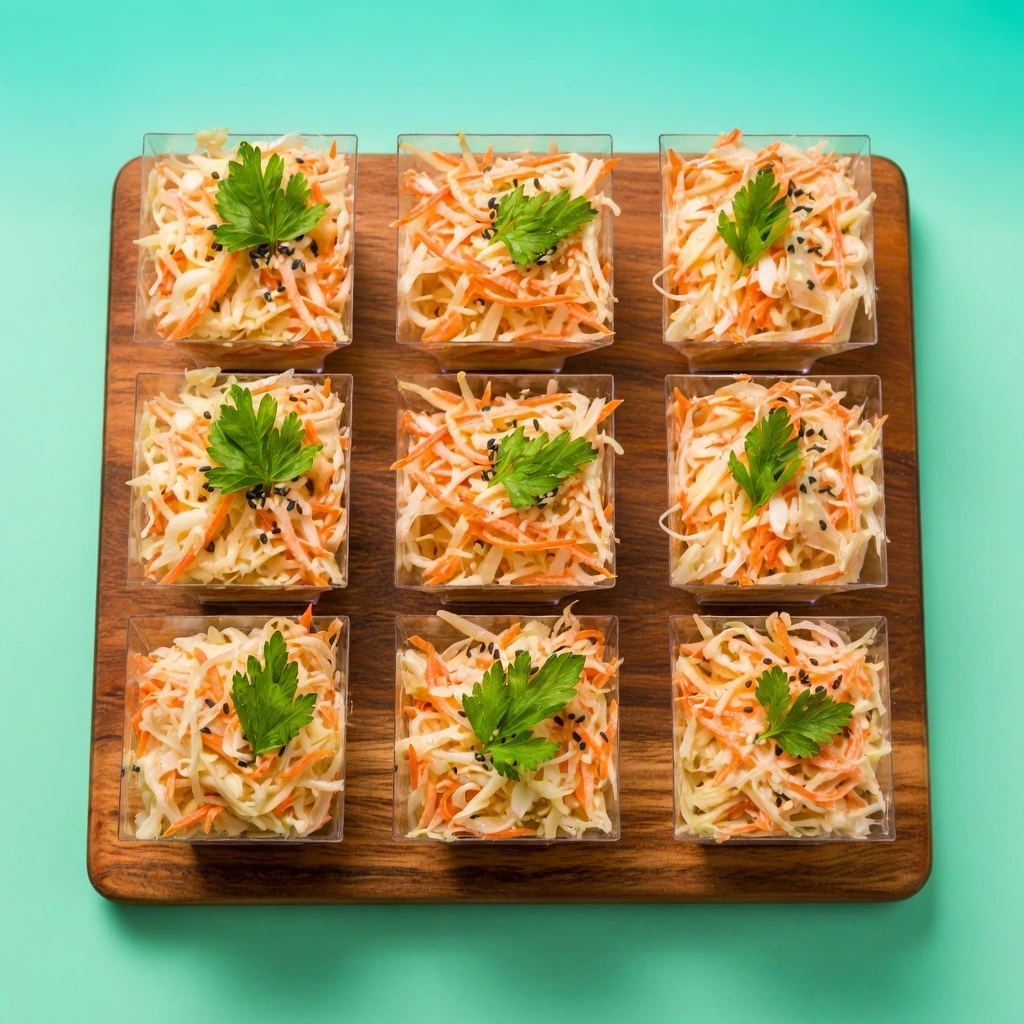 Vasito de ensalada de col con sésamo