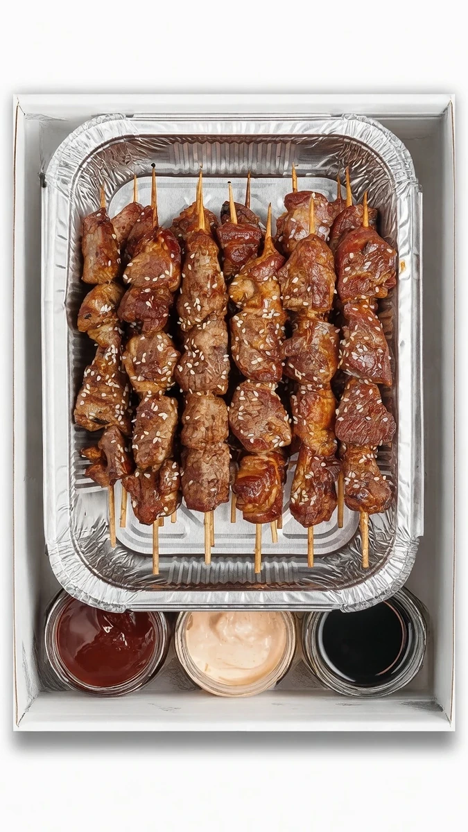 Brochetas de cerdo estilo asiático