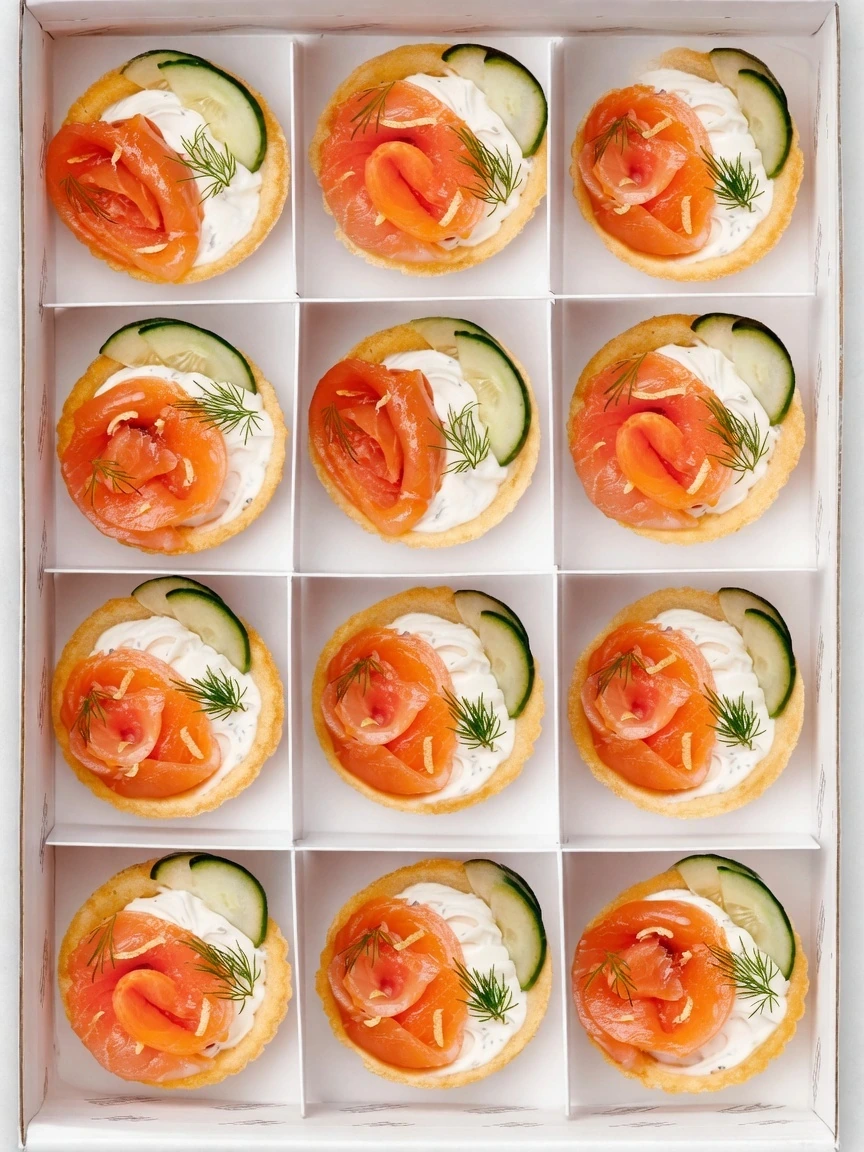 Tartaletas de salmón y queso crema