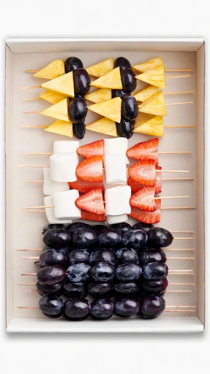 Surtido de brochetas de fruta
