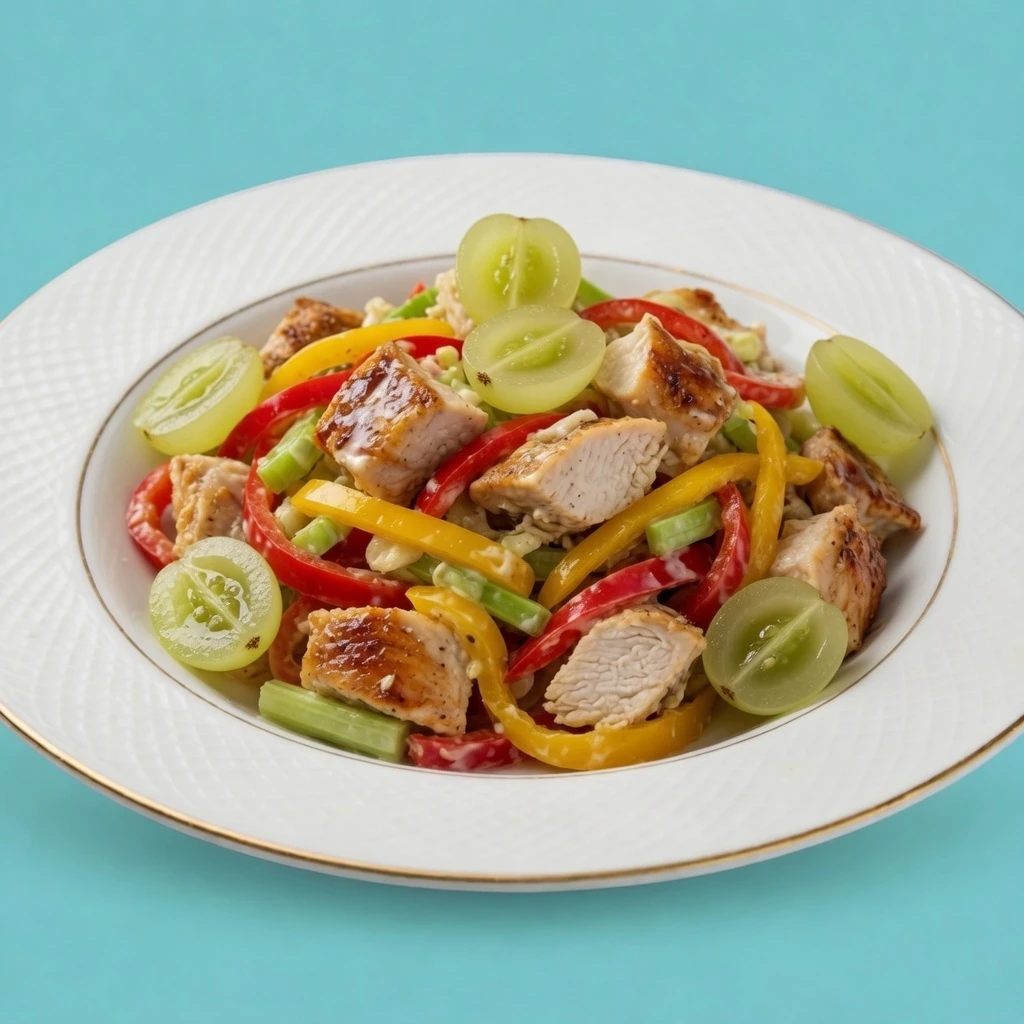 Ensalada de pollo con uva y apio