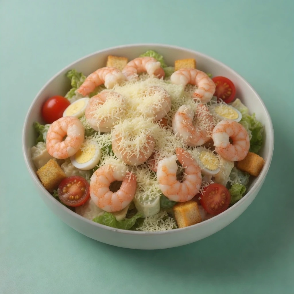 Ensalada César con langostinos