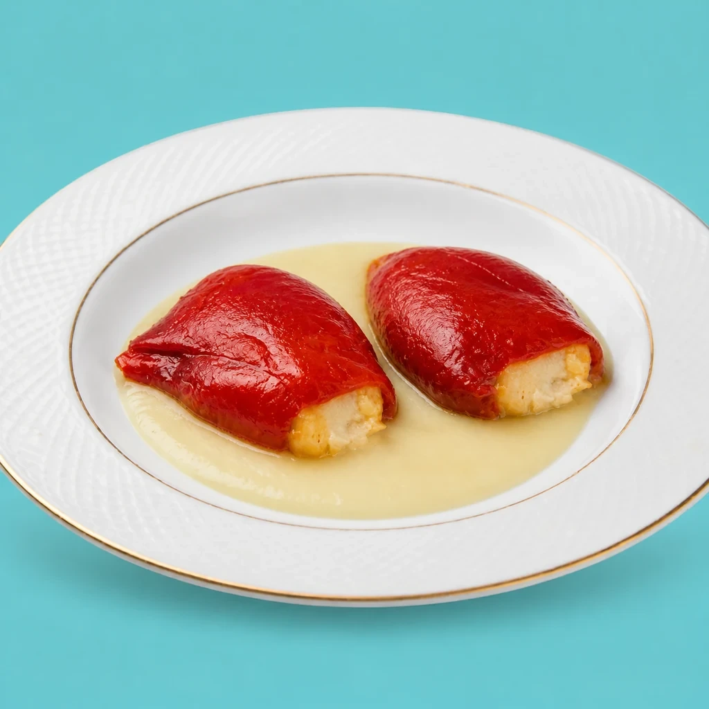 Pimientos del piquillo rellenos de bacalao