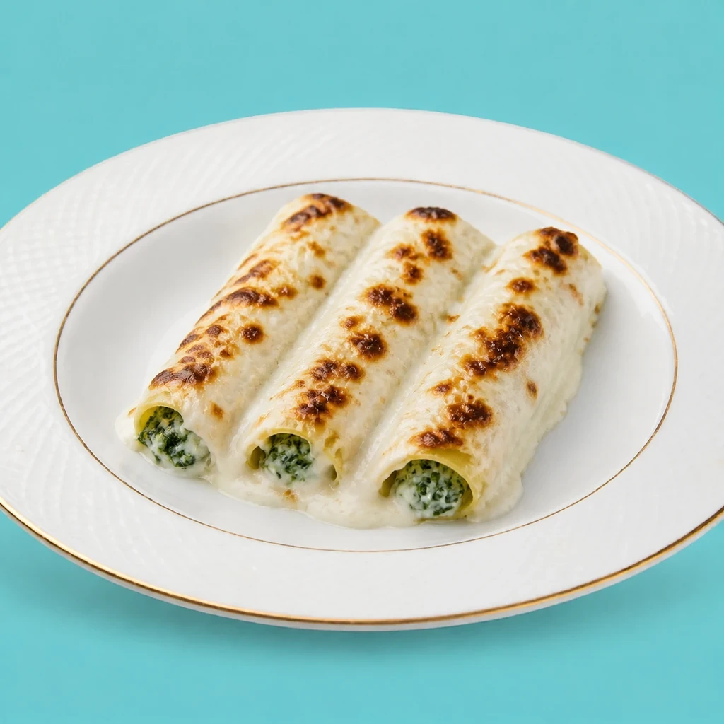 Canelones de espinacas y ricotta