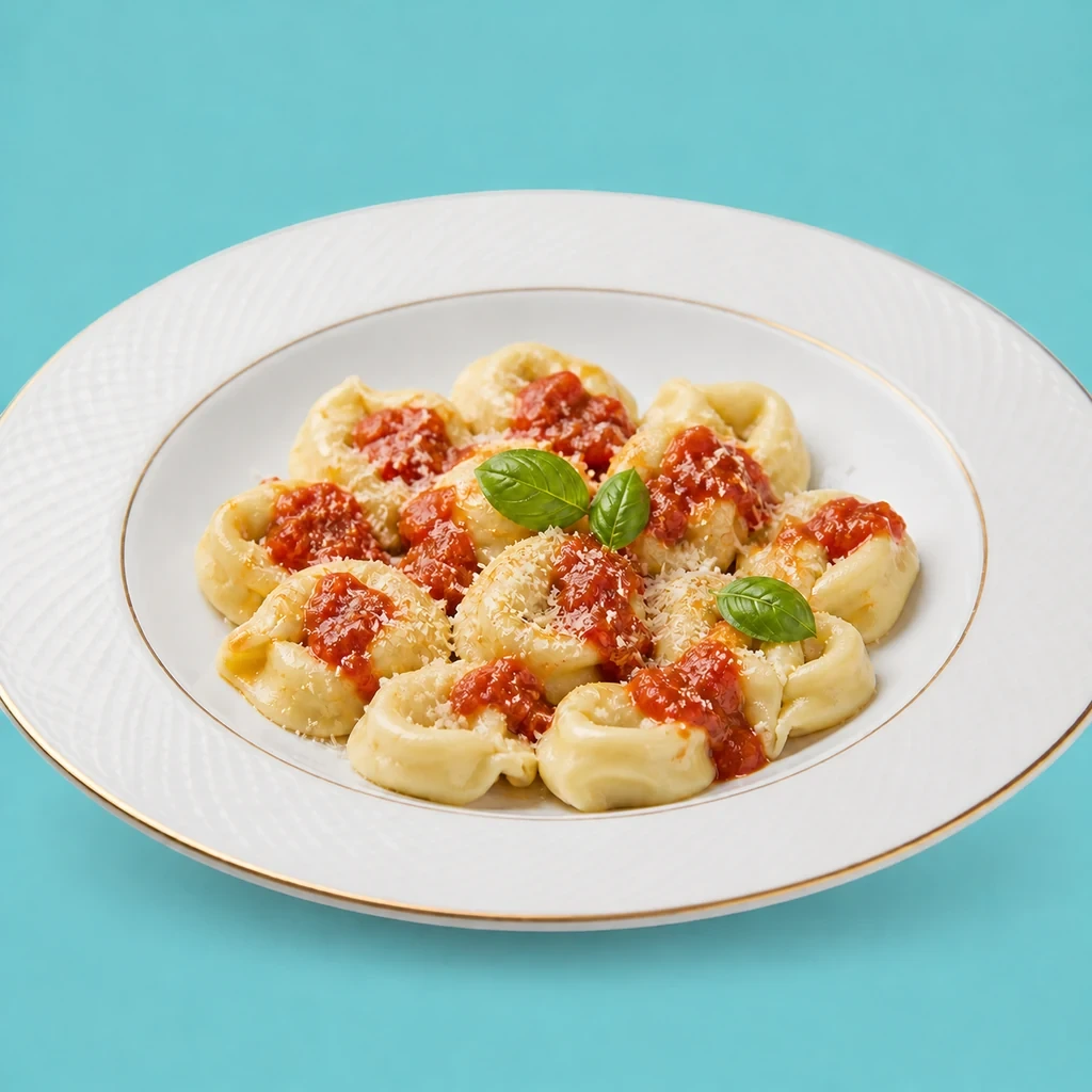 Tortelloni de carne al tomate y albahaca