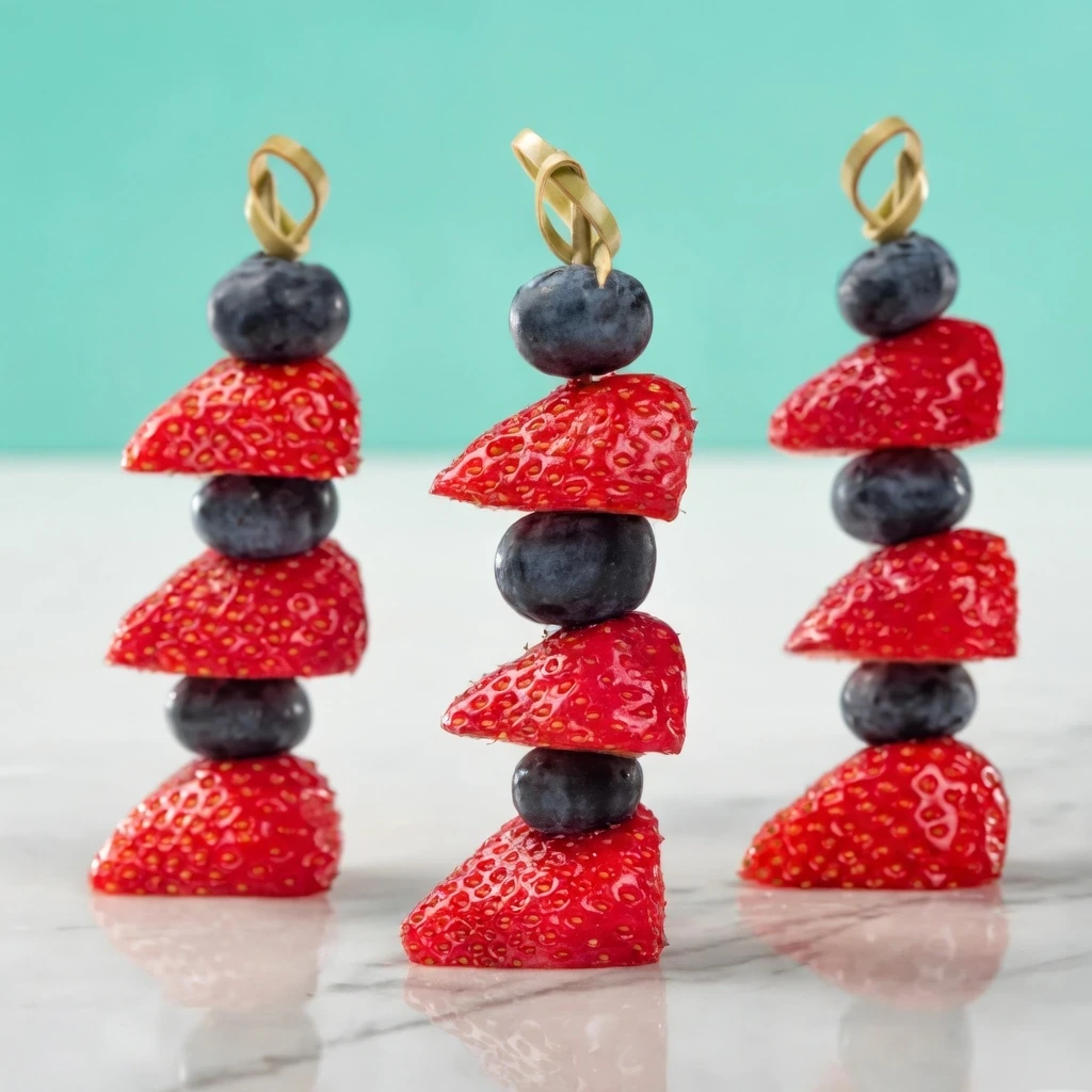 Canapé de fresa y arándanos