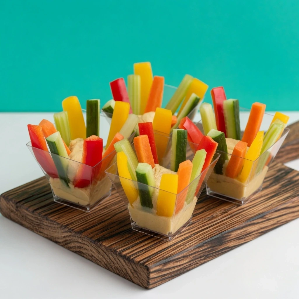 Bastones de verdura con salsa de yogur