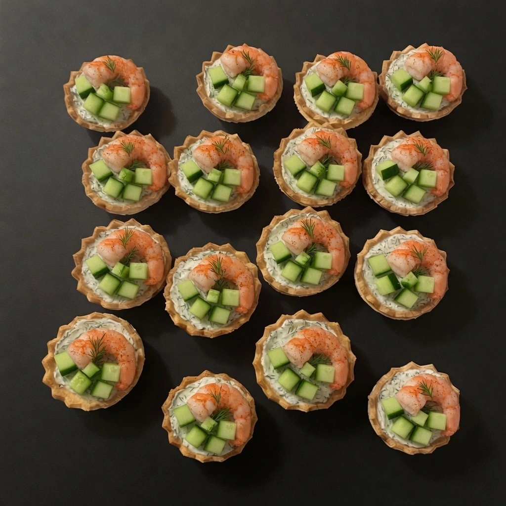 Cestita de langostino, pepino y queso crema · 26 g