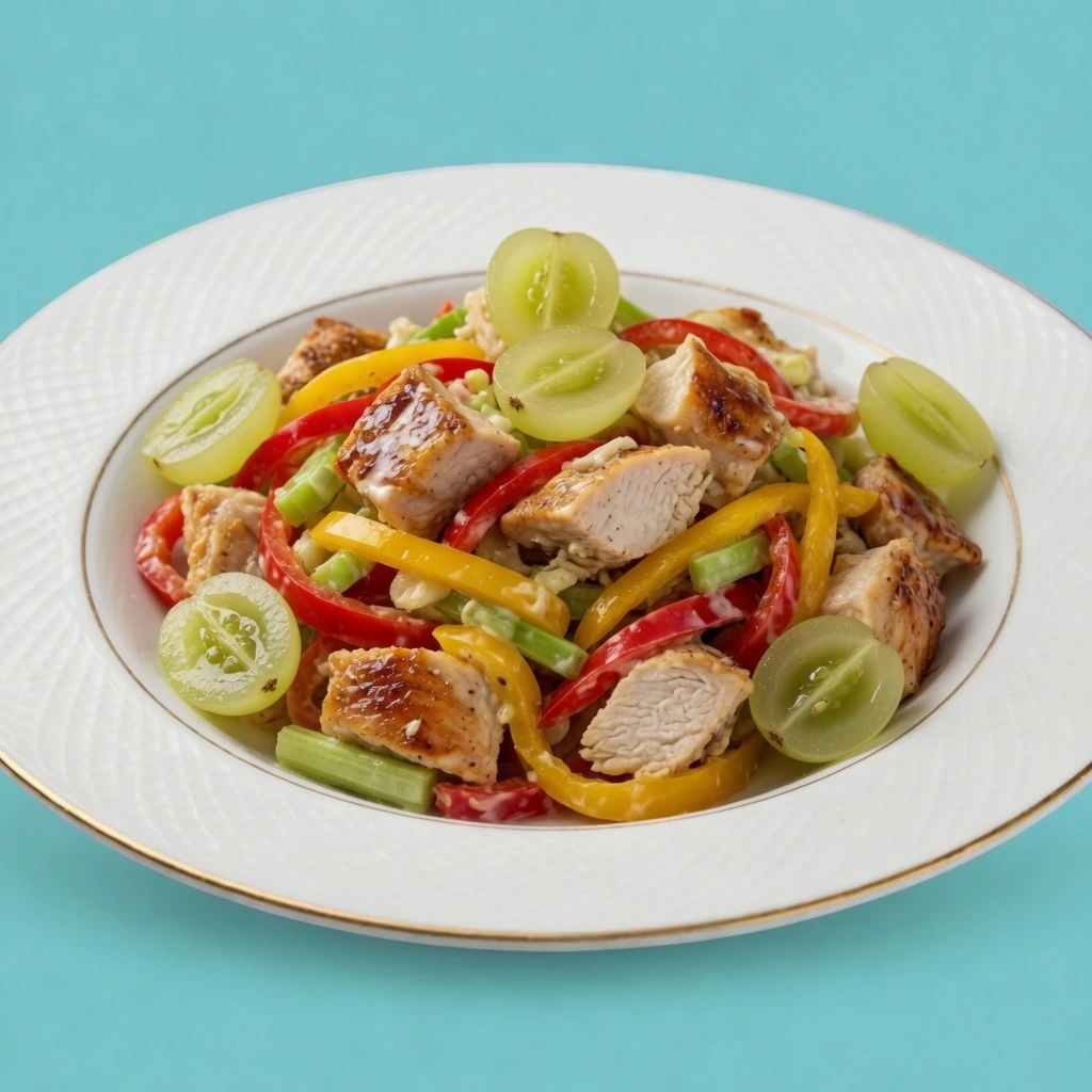 Ensalada de pollo con uva y apio