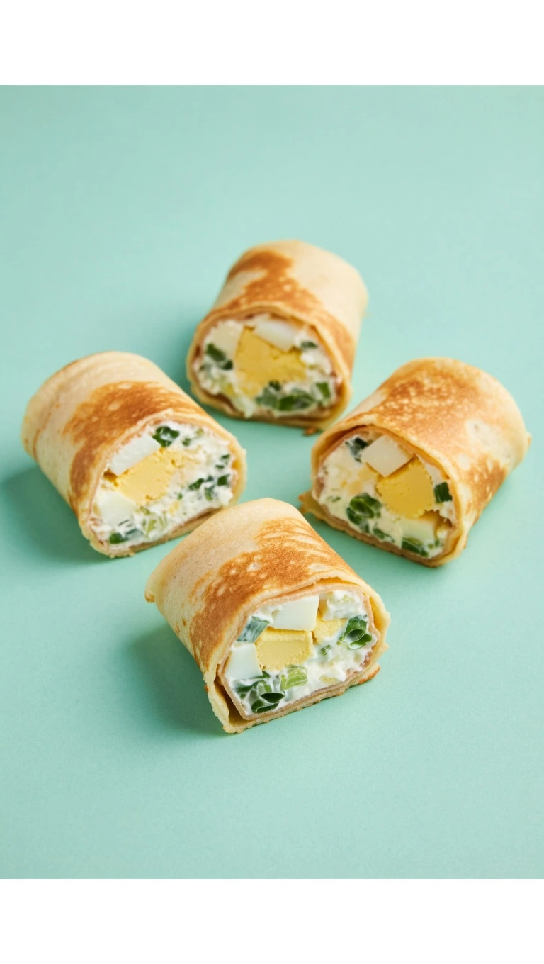 Mini crepe de huevo y cebollino