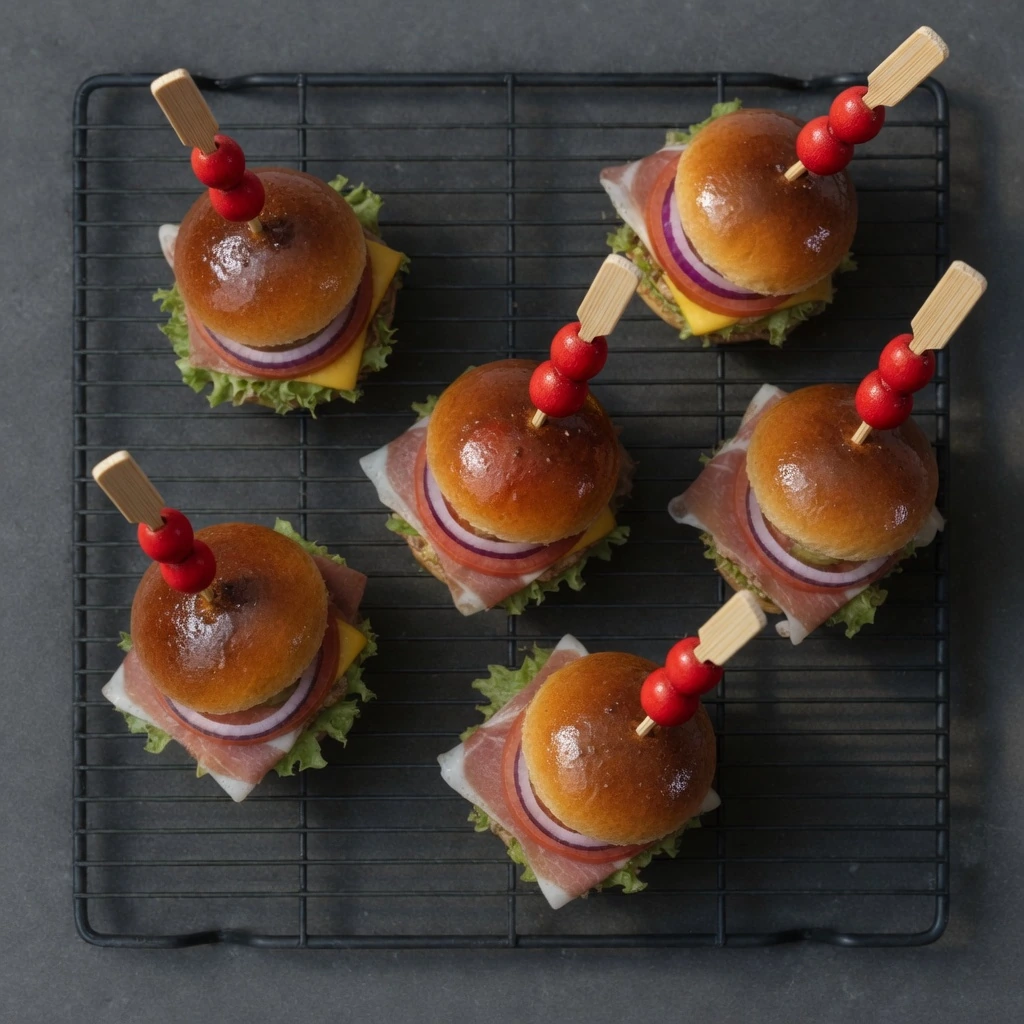Mini hamburguesas de jamón serrano y queso