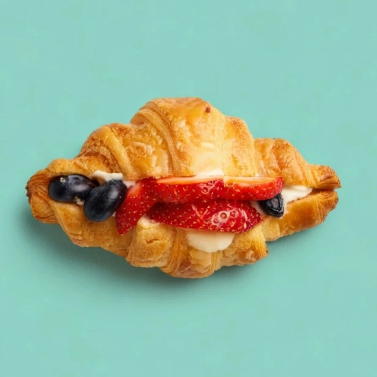 Mini cruasán de queso crema y frutos rojos