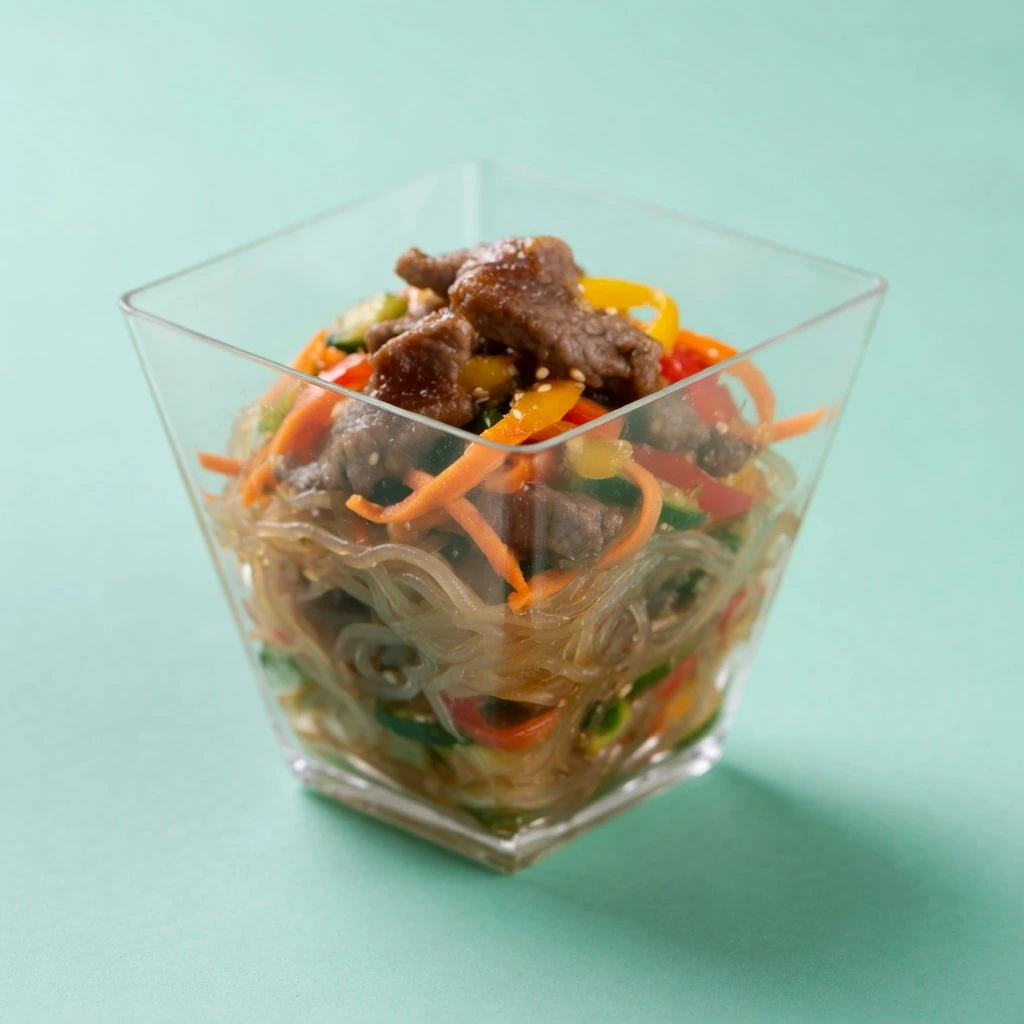Vasito de ternera con fideos de cristal