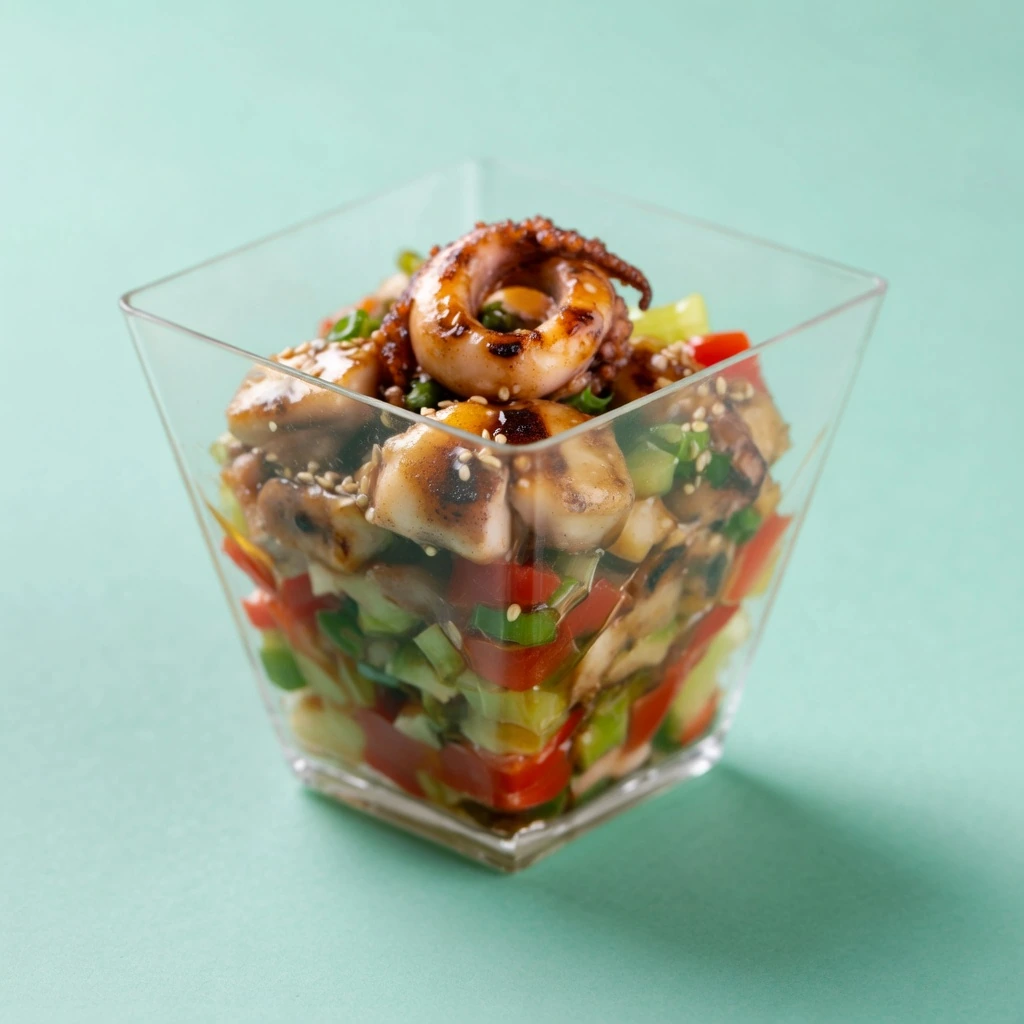Vasito de calamar teriyaki