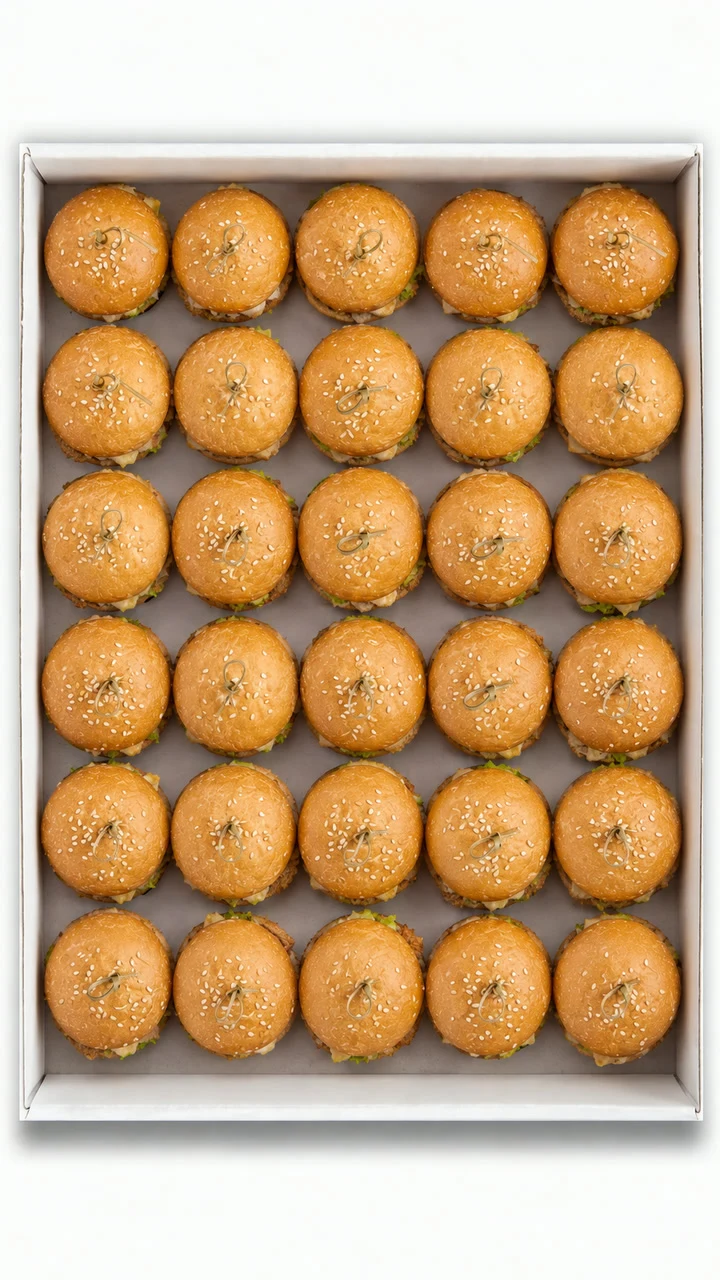 Mini hamburguesas de pollo — bandeja de 30
