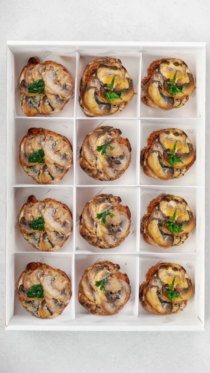 Bruschetta de champiñón y mousse de queso