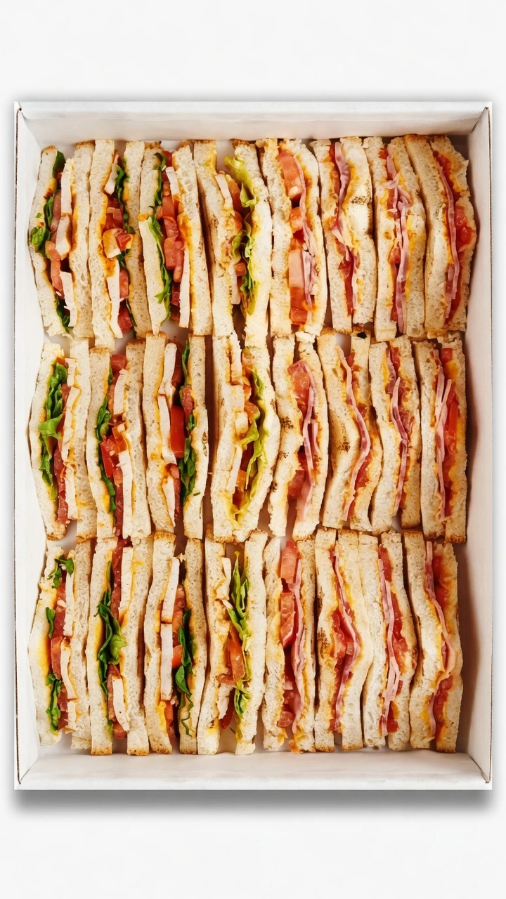 Mini sándwiches de pollo y jamón