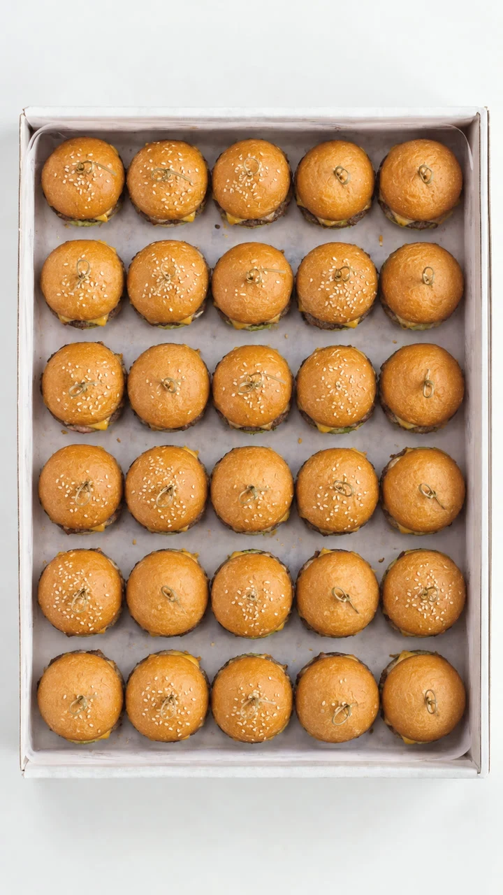 Surtido de mini hamburguesas — pollo y vacuno