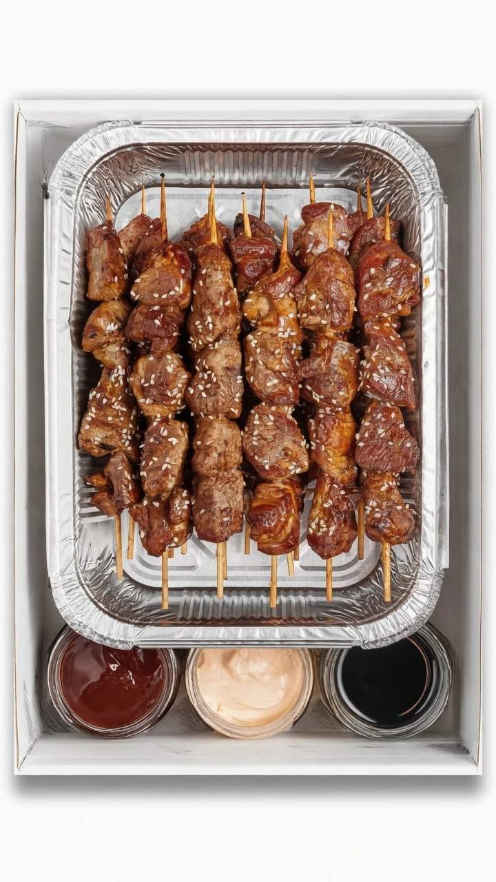 Brochetas de cerdo estilo asiático