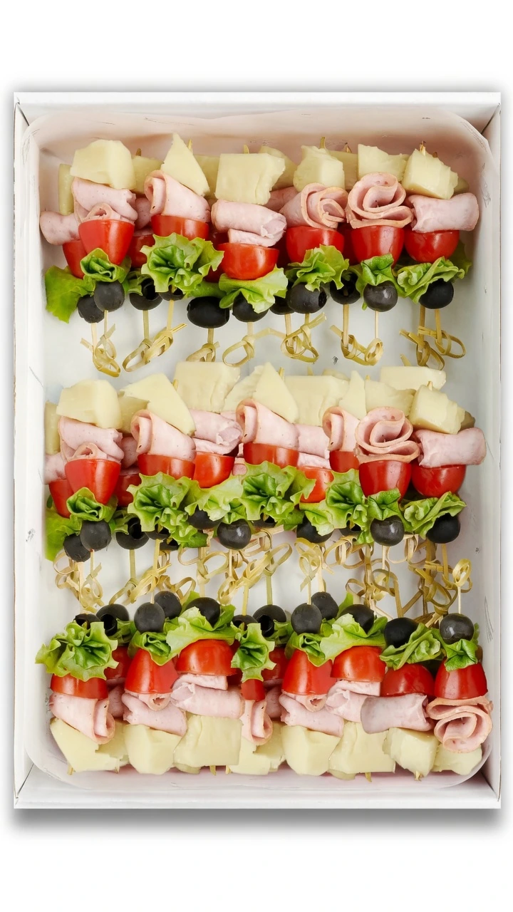 Canapés de jamón de york y manchego