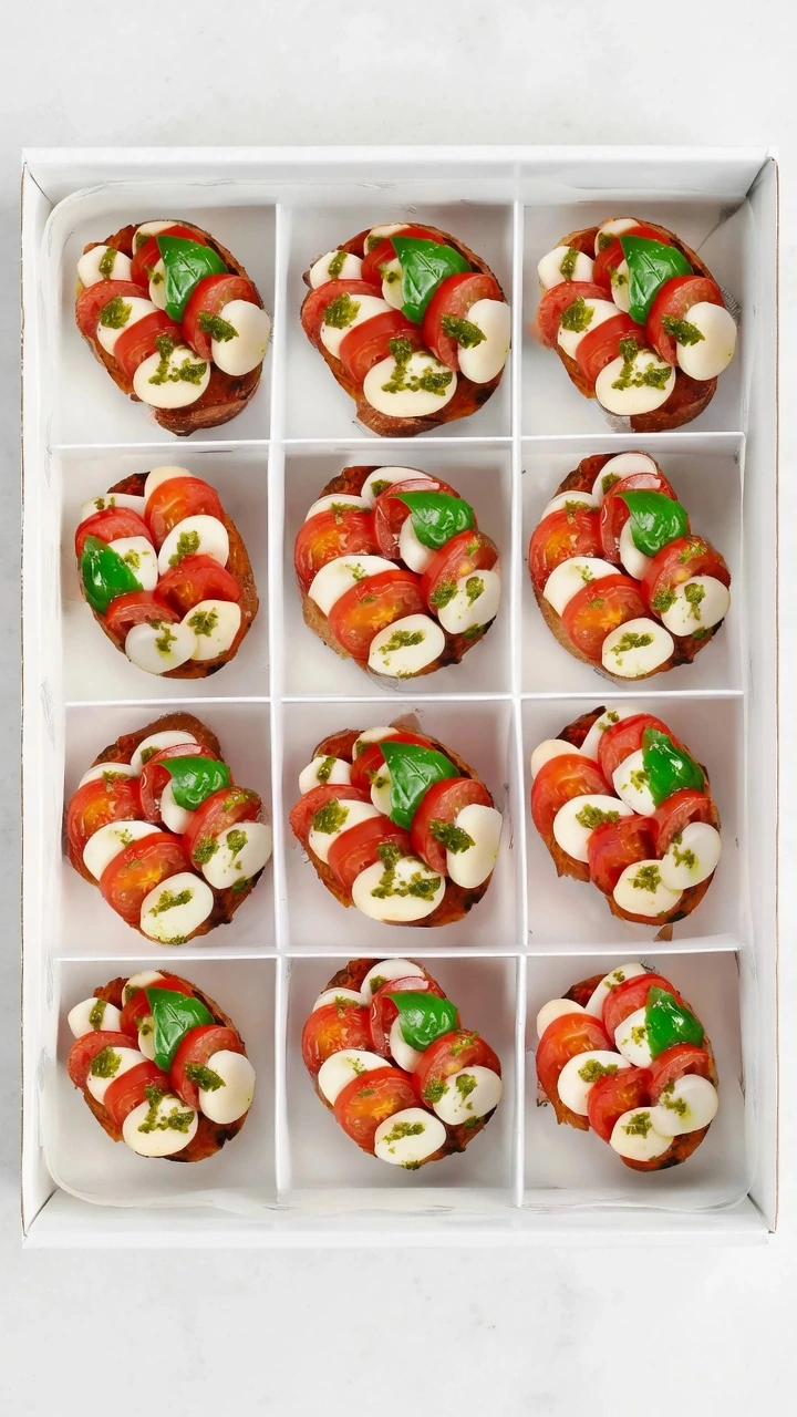 Bruschetta caprese de mozzarella y tomate