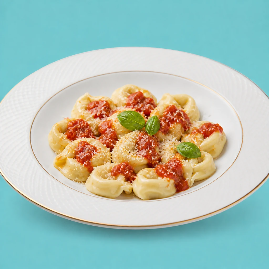 Tortelloni de carne al tomate y albahaca