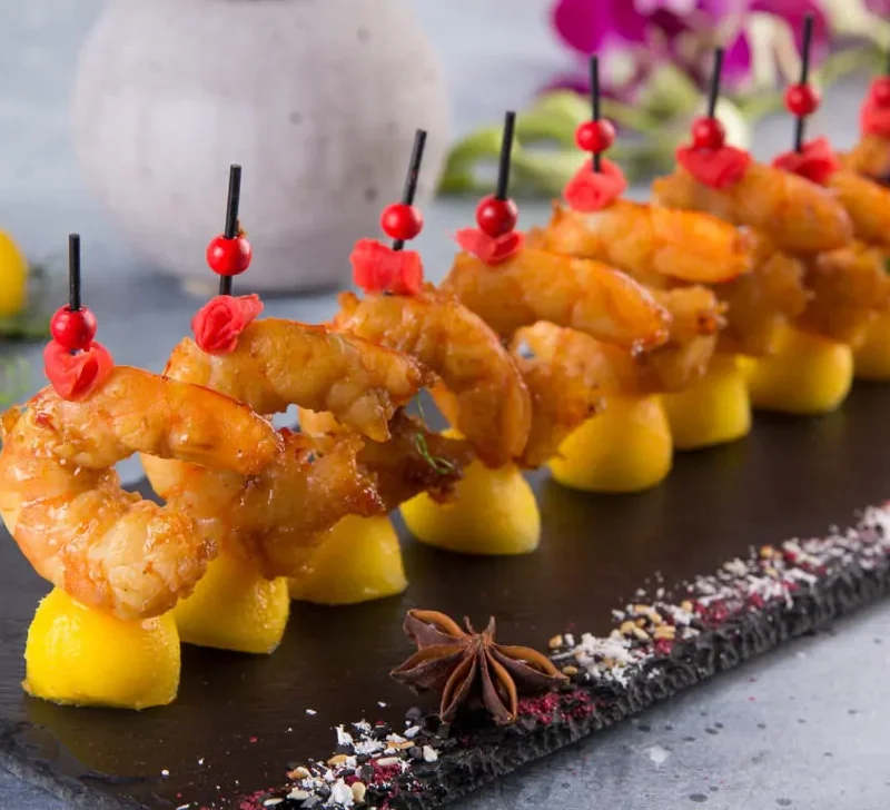 tapas de Langostino Tigre con Mango (10 uds)