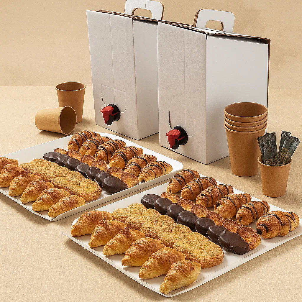 Pack Dulce Oficina Madrid (10 pers.) — 48 mini bollería + 2 termos