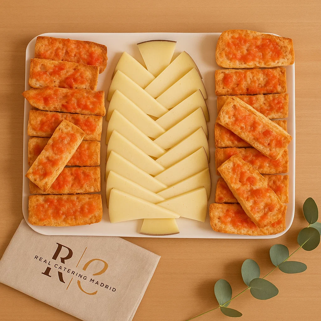 Bandeja de pan de cristal con queso manchego (16 raciones)