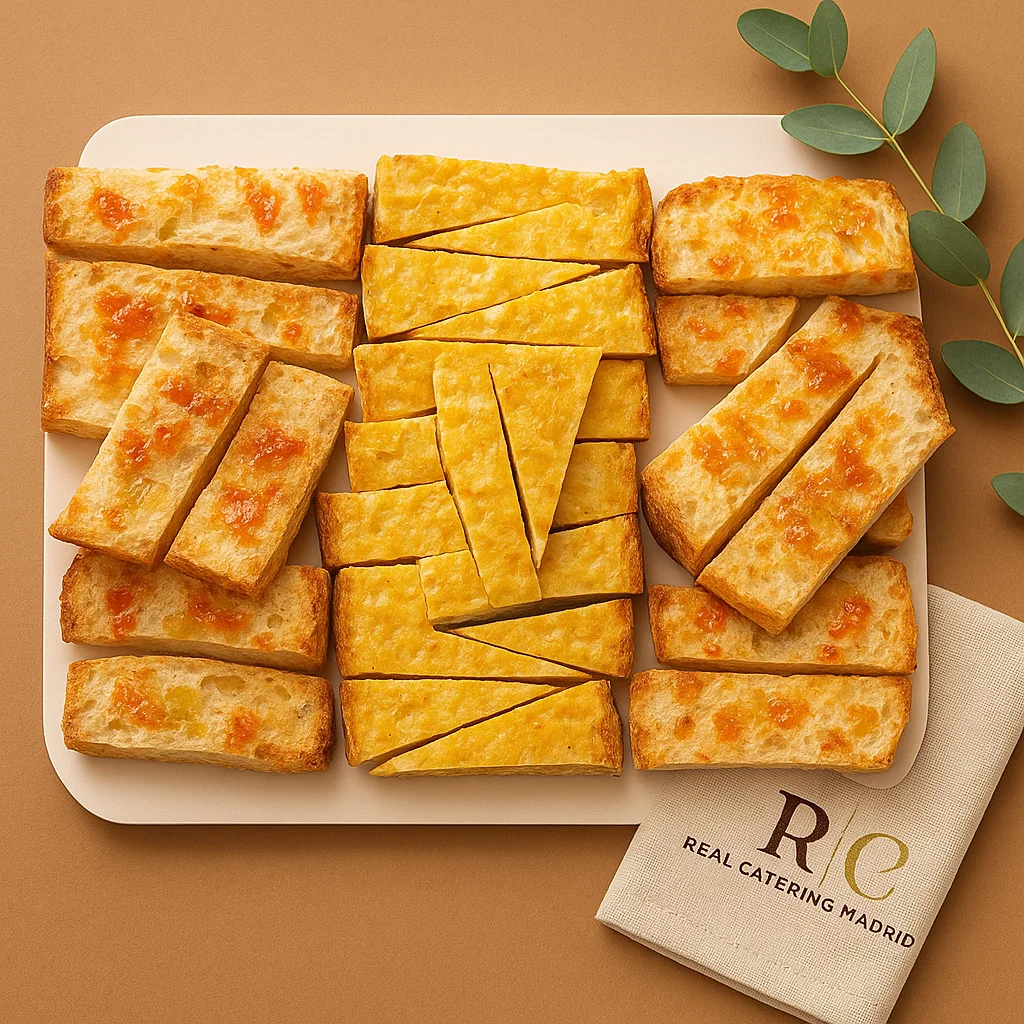 Bandeja de pan de cristal con tortilla de patatas (8 raciones)