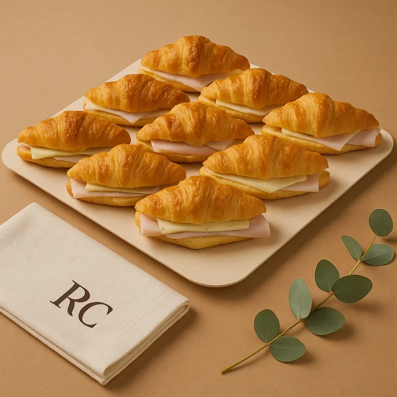 Bandeja de Mini Croissants rellenos de brie y pavo (12 uds)