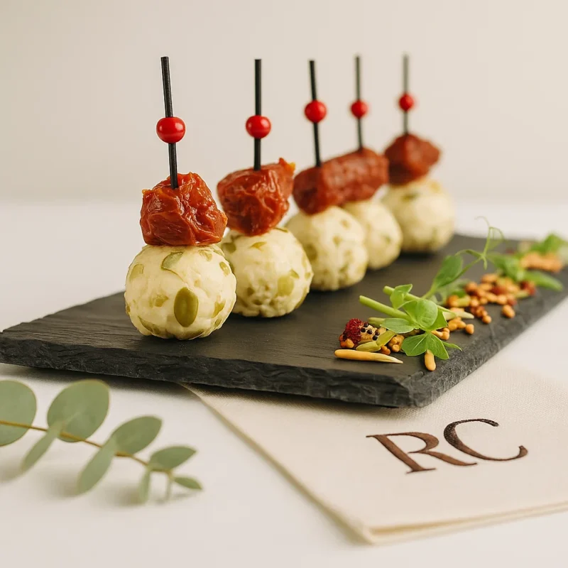 tapas de Queso de Cabra con Tomate Seco y Semillas de Calabaza (10 uds)