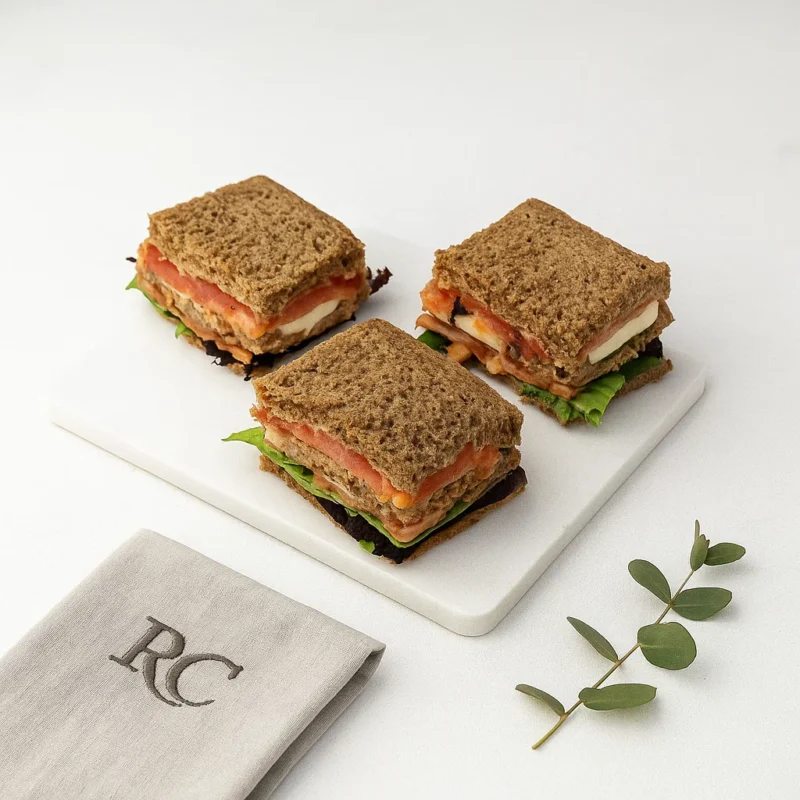 Mini Sándwich Vegetal de Salmón y Huevo Duro — pieza (mínimo 4 uds)